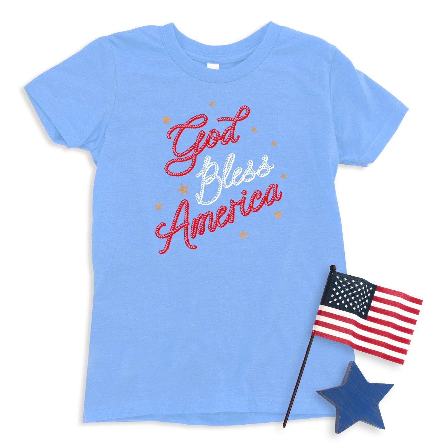 Cowboy Rope God Bless America T-shirt
