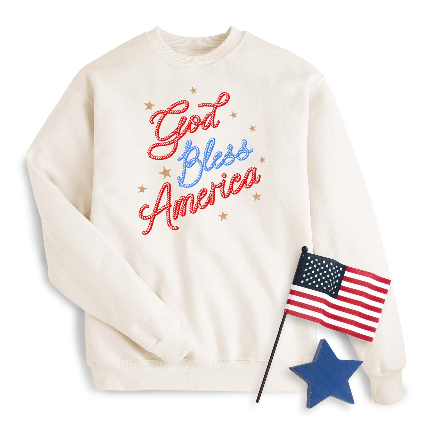 Cowboy Rope God Bless America Sweatshirt