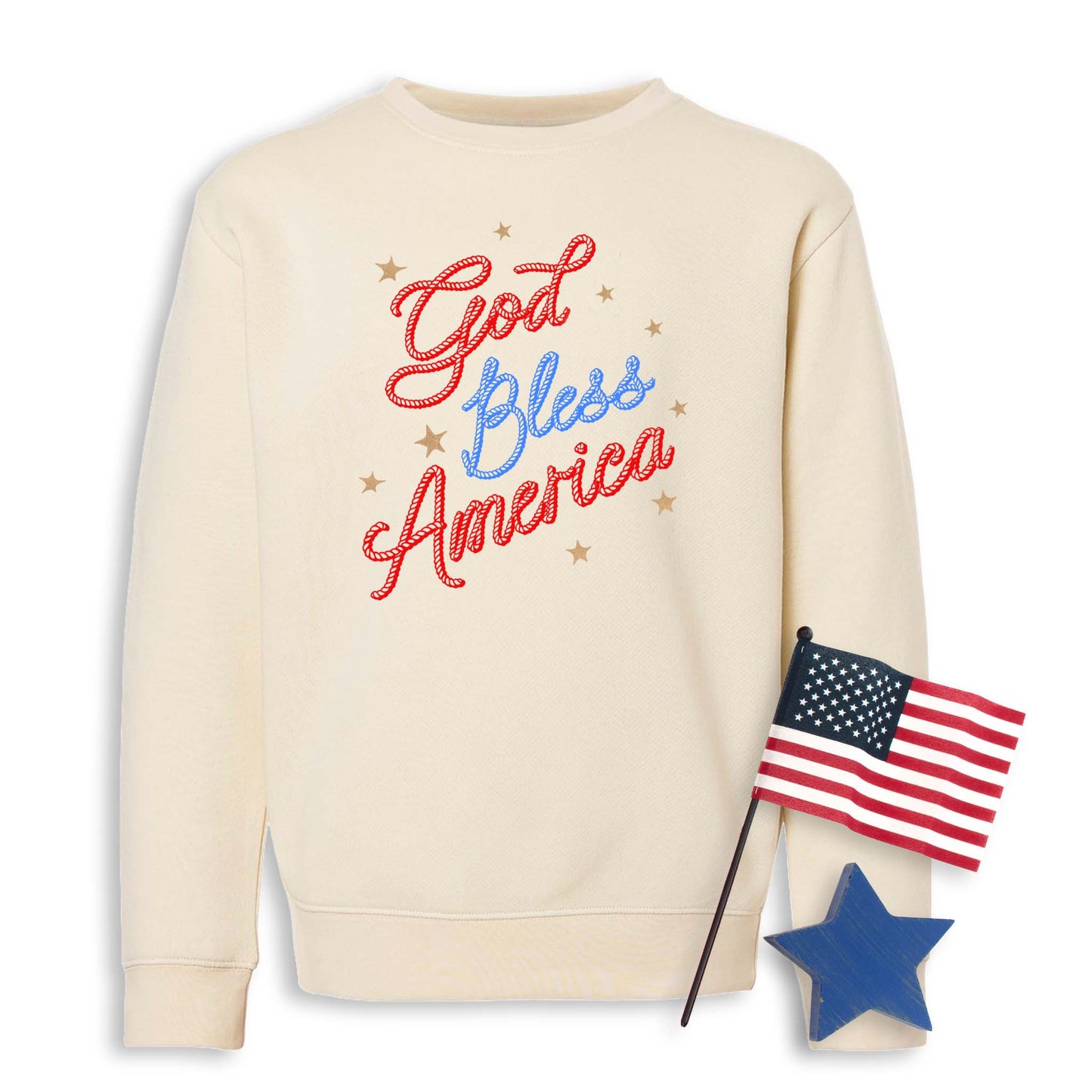 Cowboy Rope God Bless America Sweatshirt