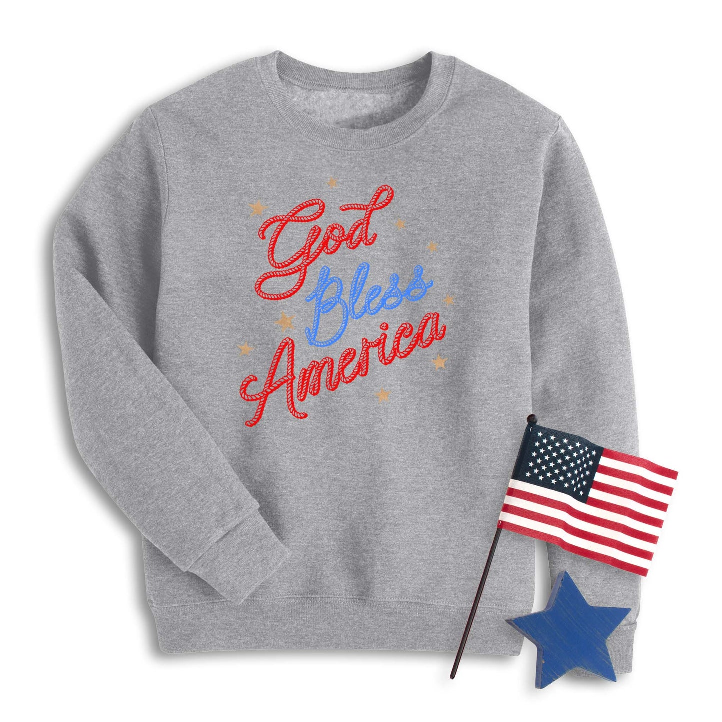 Cowboy Rope God Bless America Sweatshirt