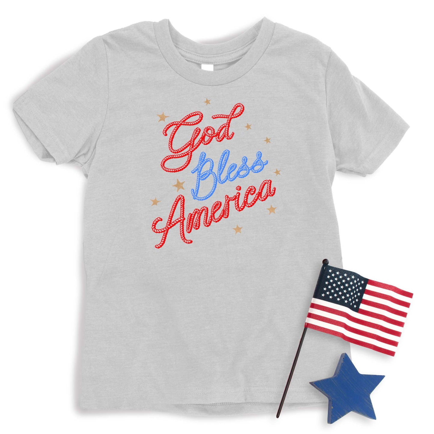 Cowboy Rope God Bless America T-shirt