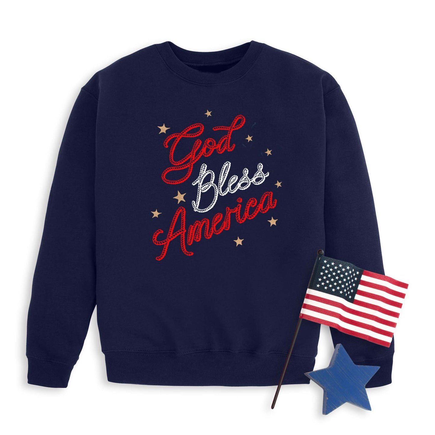 Cowboy Rope God Bless America Sweatshirt