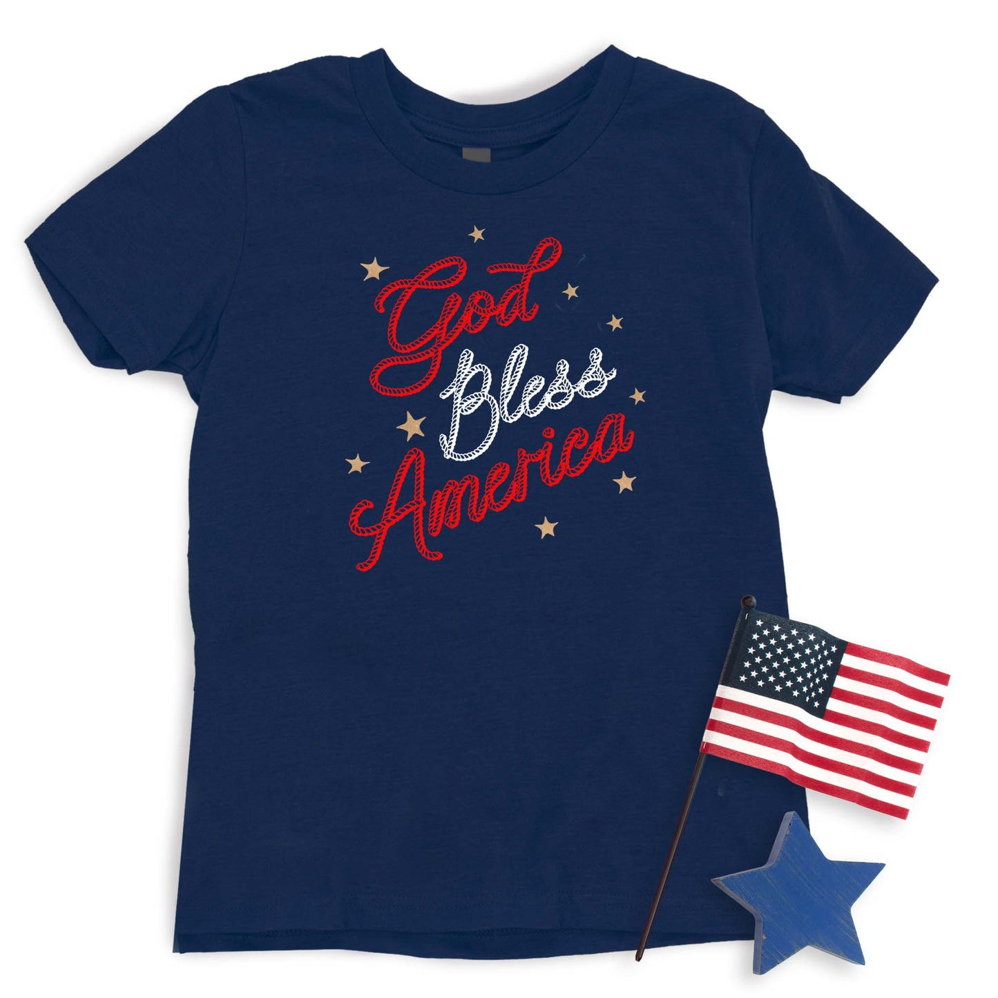 Cowboy Rope God Bless America T-shirt