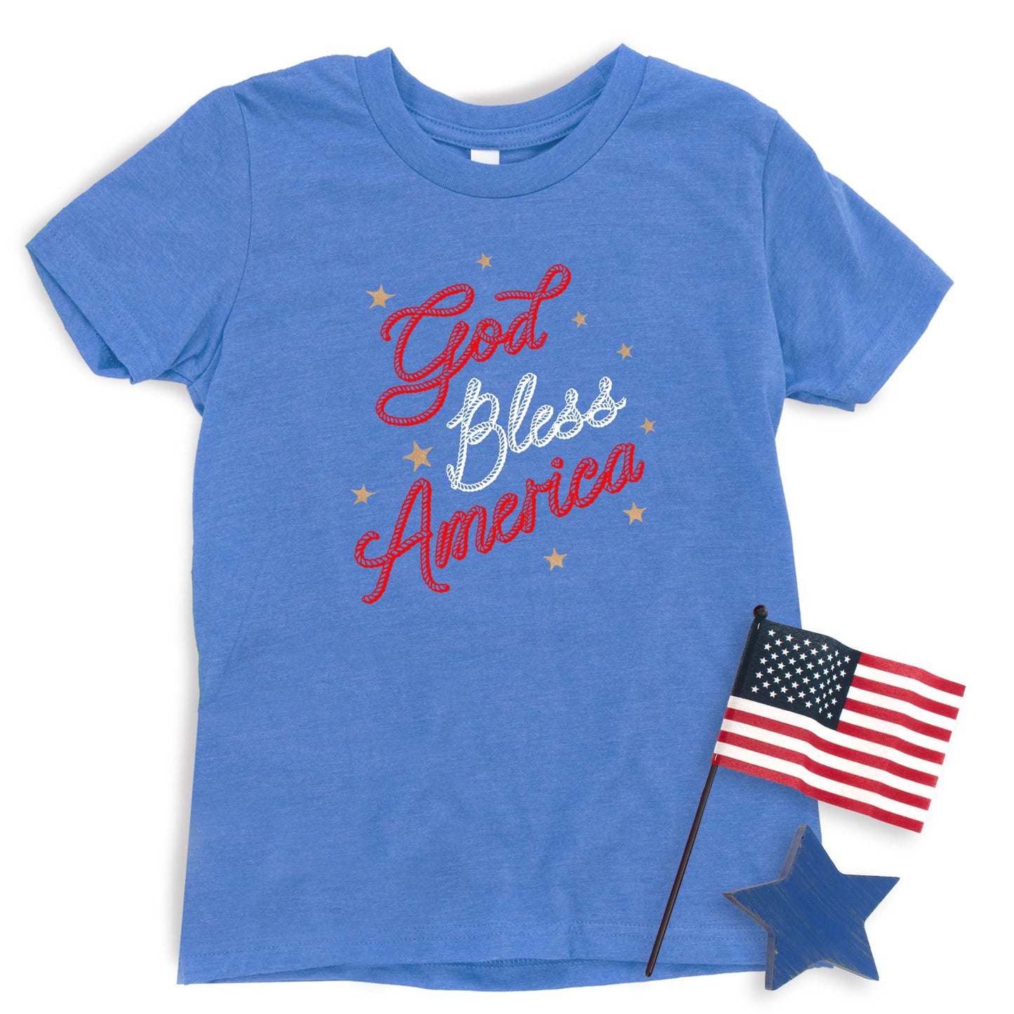 Cowboy Rope God Bless America T-shirt