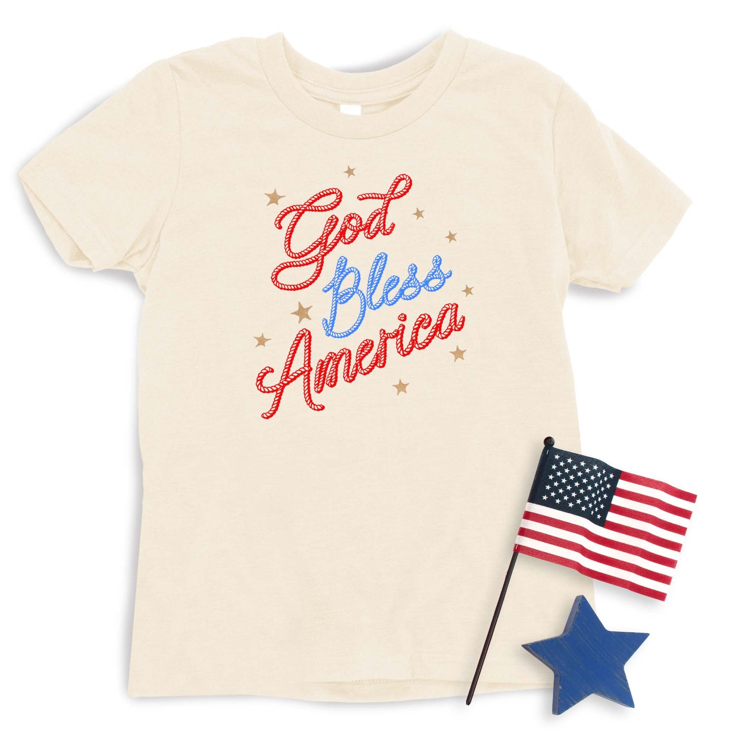 Cowboy Rope God Bless America T-shirt