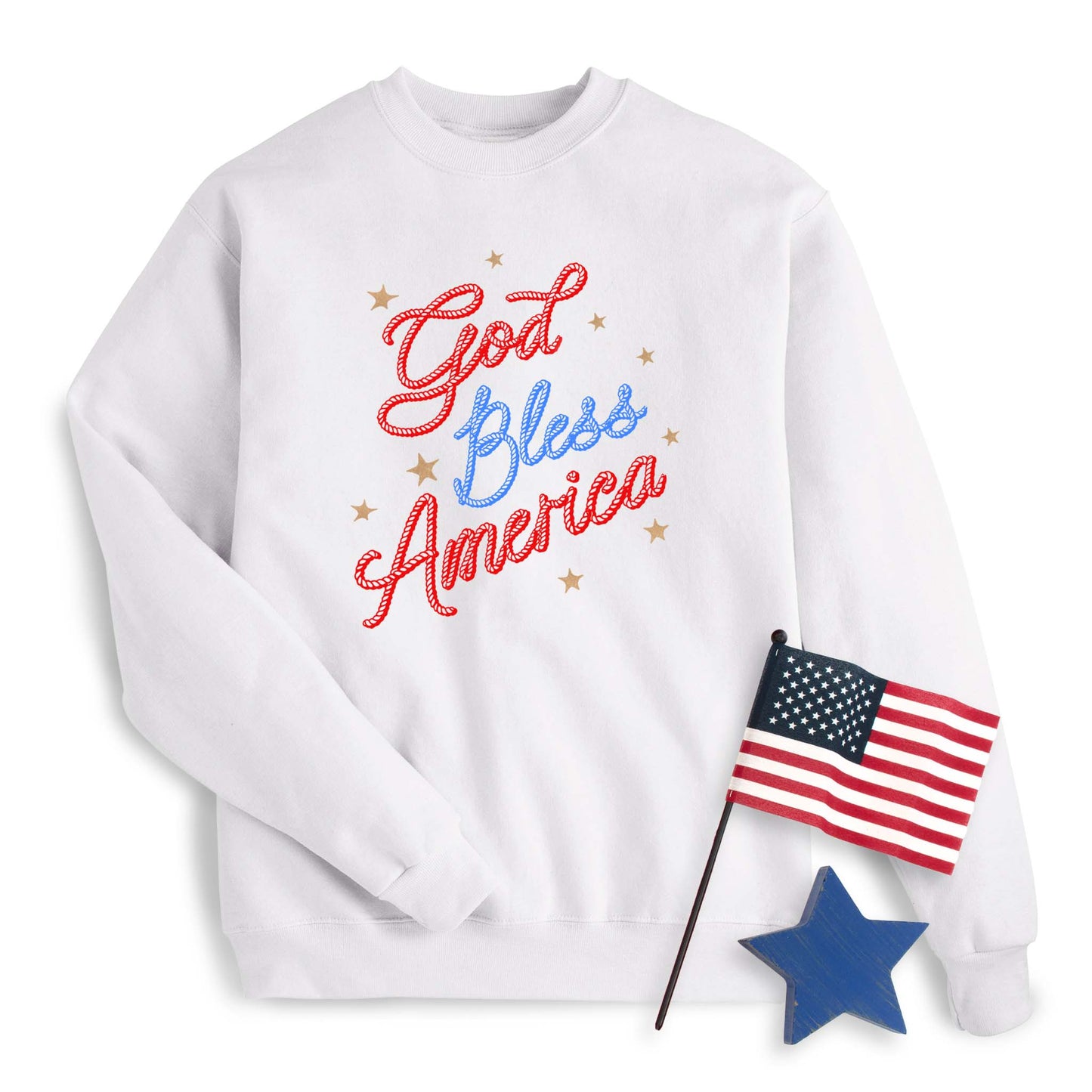 Cowboy Rope God Bless America Sweatshirt