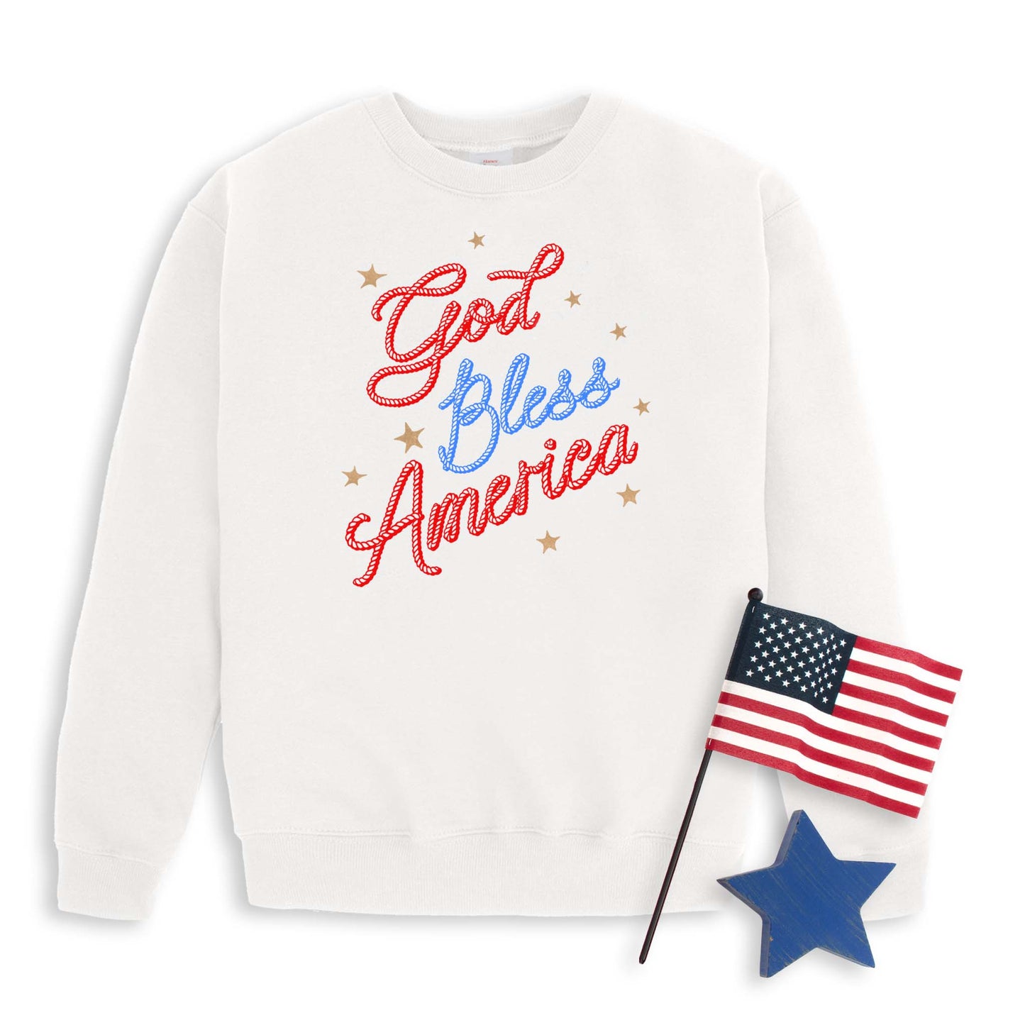 Cowboy Rope God Bless America Sweatshirt