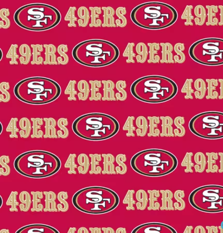 NFL - San Francisco 49ers Fabric | National Football League Cotton Fabric - 45 Wide