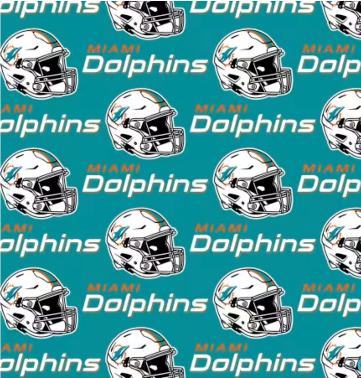 NFL - Miami Dolphins Fabric | National Football League Cotton Fabric - 45 Wide
