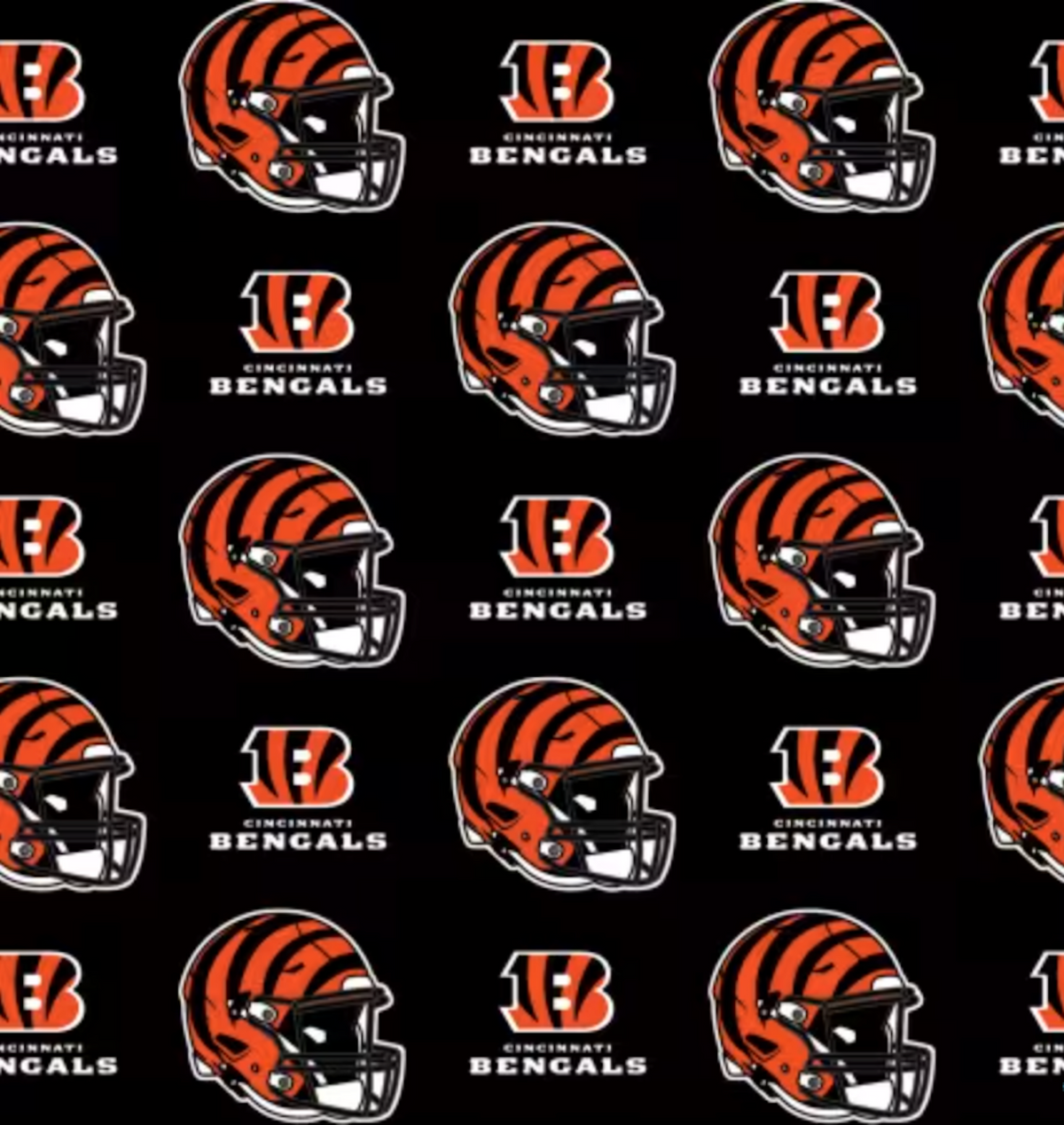 NFL - Cincinnati Bengals Fabric | National Football League Cotton Fabric - 45 Wide