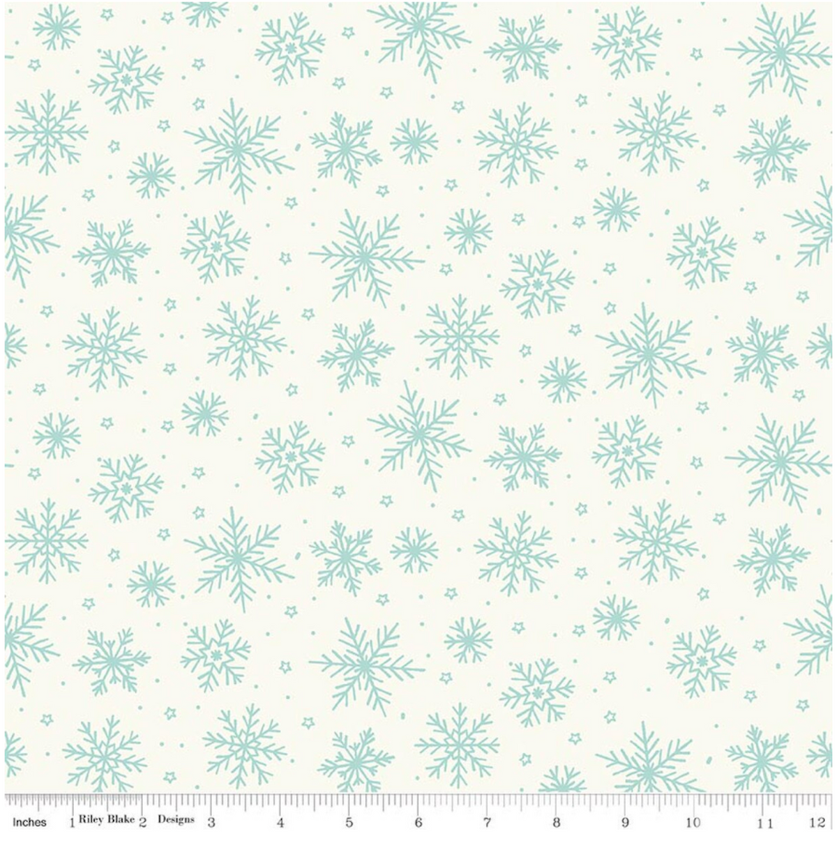 Blue Snowflakes Cotton Flannel - Riley Blake Fabrics - The North Pole Collection