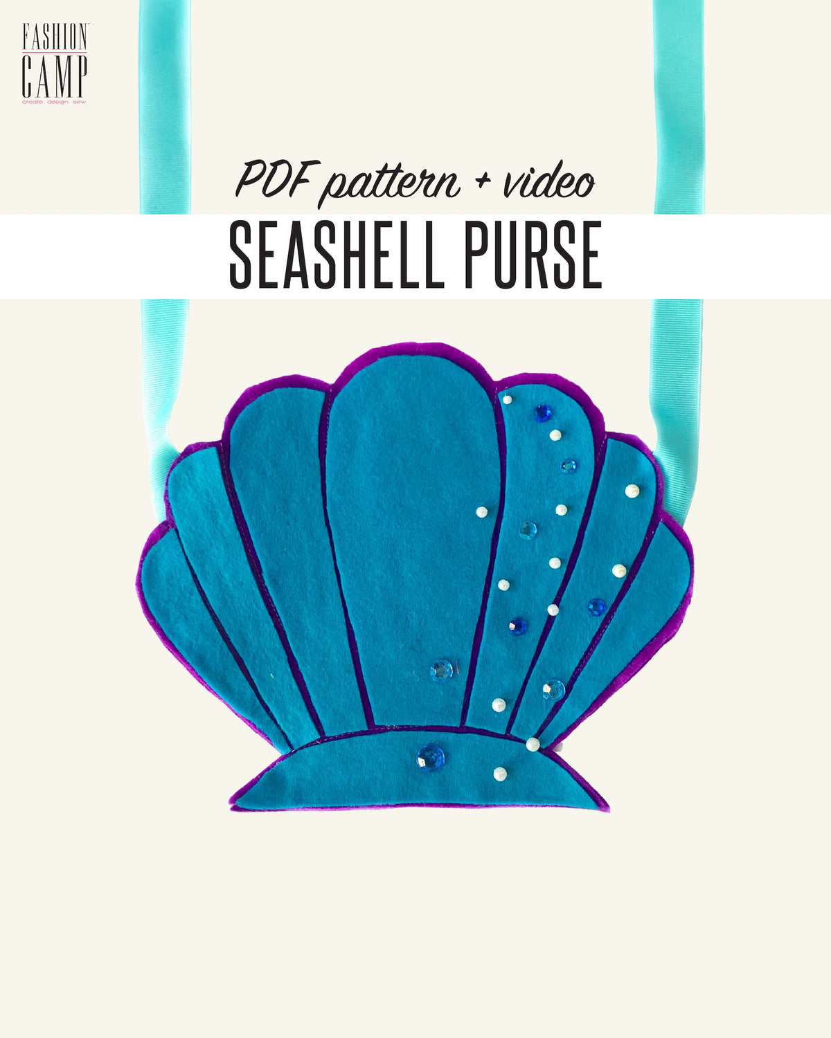 Seashell Purse Sewing Pattern - Digital Download & Video Tutorial