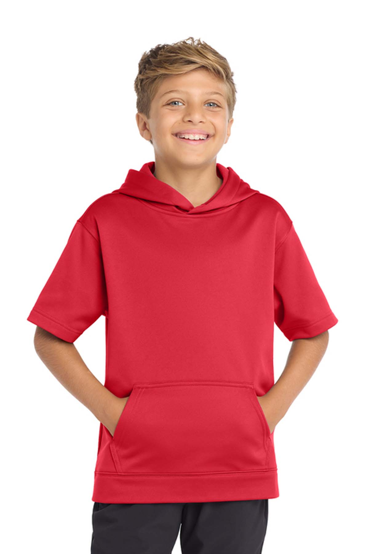 Youth Short Sleeve Sport-Wick Polyester Hoodie