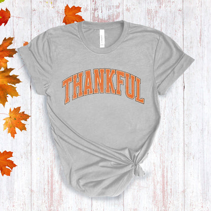 Varsity Thankful Heather Grey T-shirt