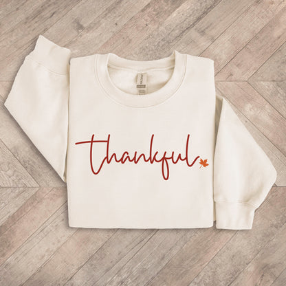 Thankful Script Sweet Cream Sweatshirt