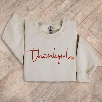 Thankful Script Sand Sweatshirt