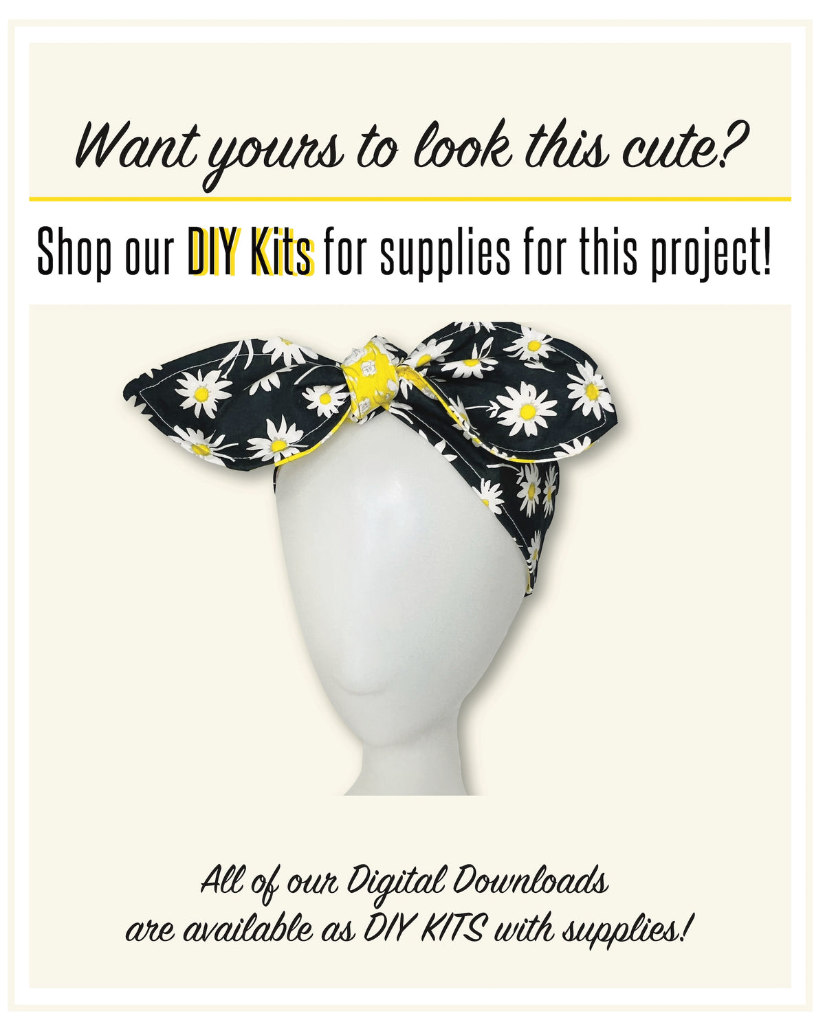 Tie Headband Sewing Pattern - Digital Download & Video Tutorial