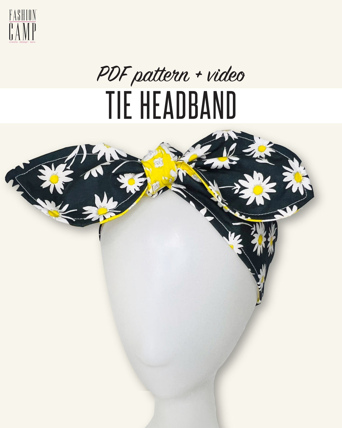 Tie Headband Sewing Pattern - Digital Download & Video Tutorial
