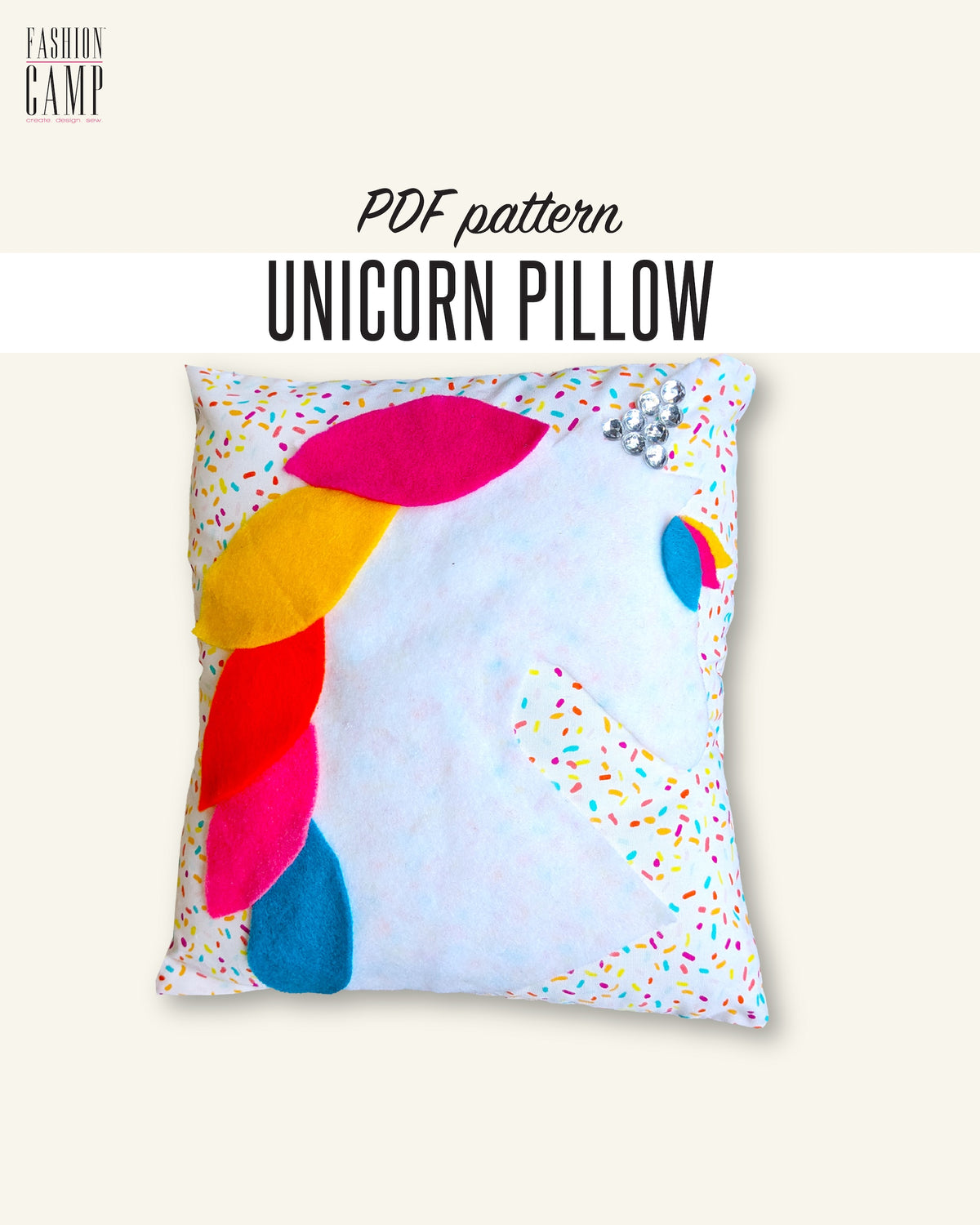 Unicorn Pillow Sewing Pattern - Digital Download