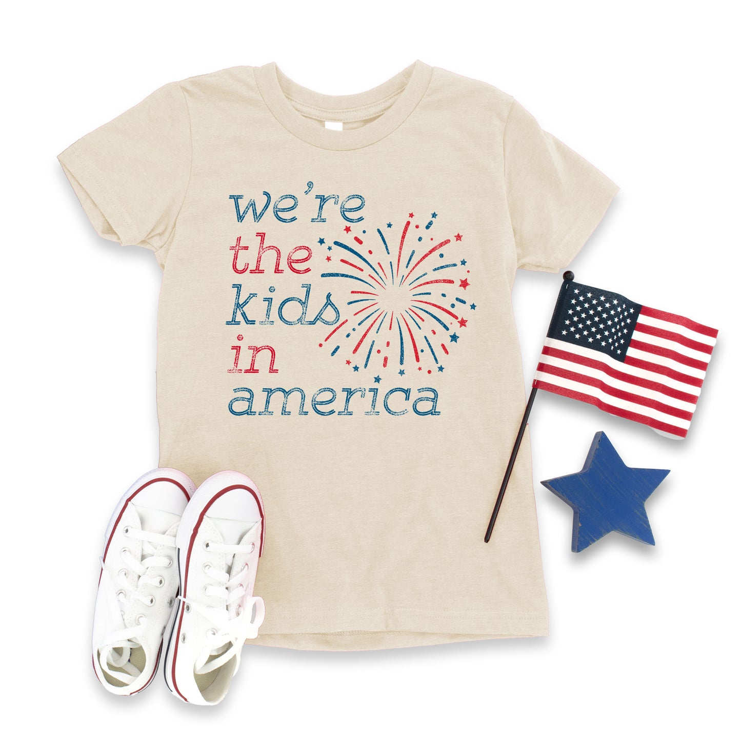 "We're the Kids in America" - Sand T-shirt (Youth Only)