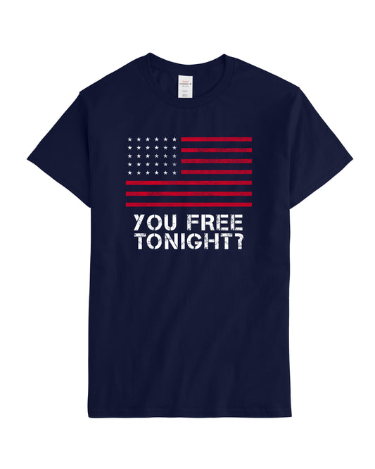 "You Free Tonight?" - Navy T-shirt