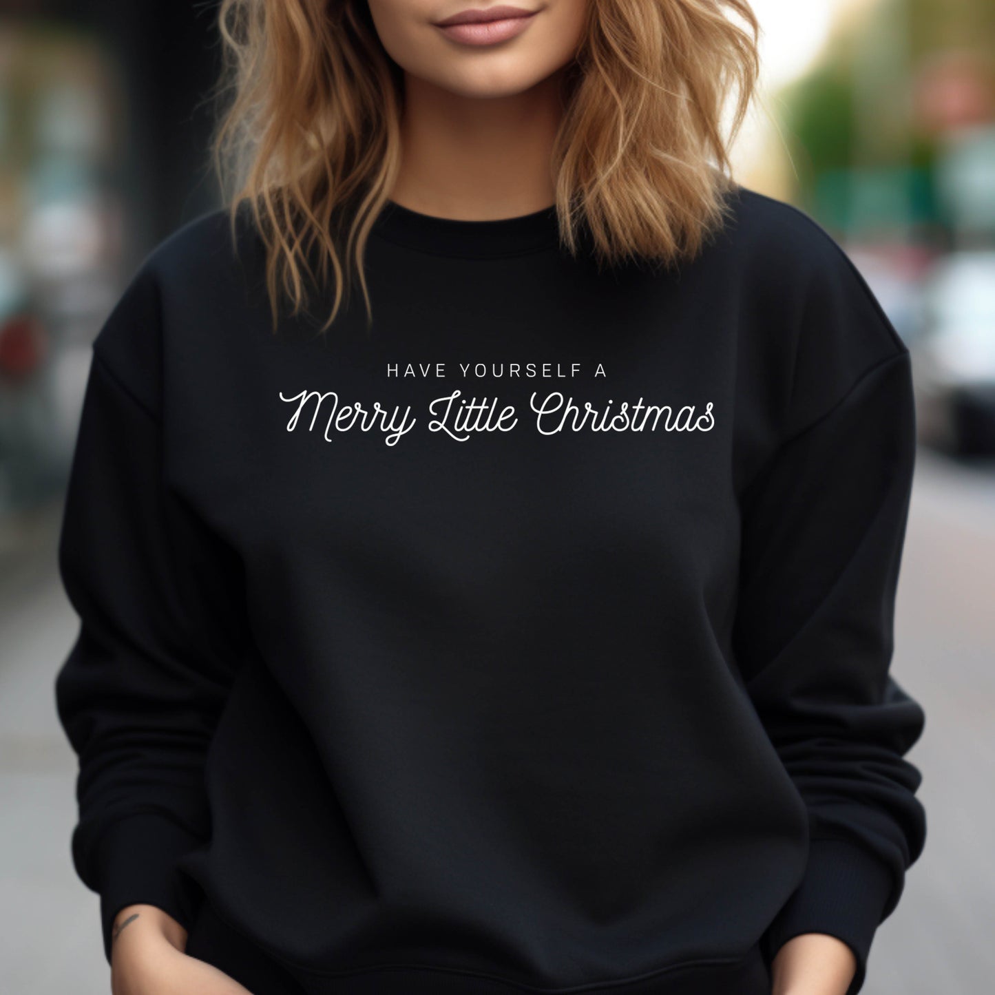 Merry Little Christmas Sweatshirt- Black (Adult Only)