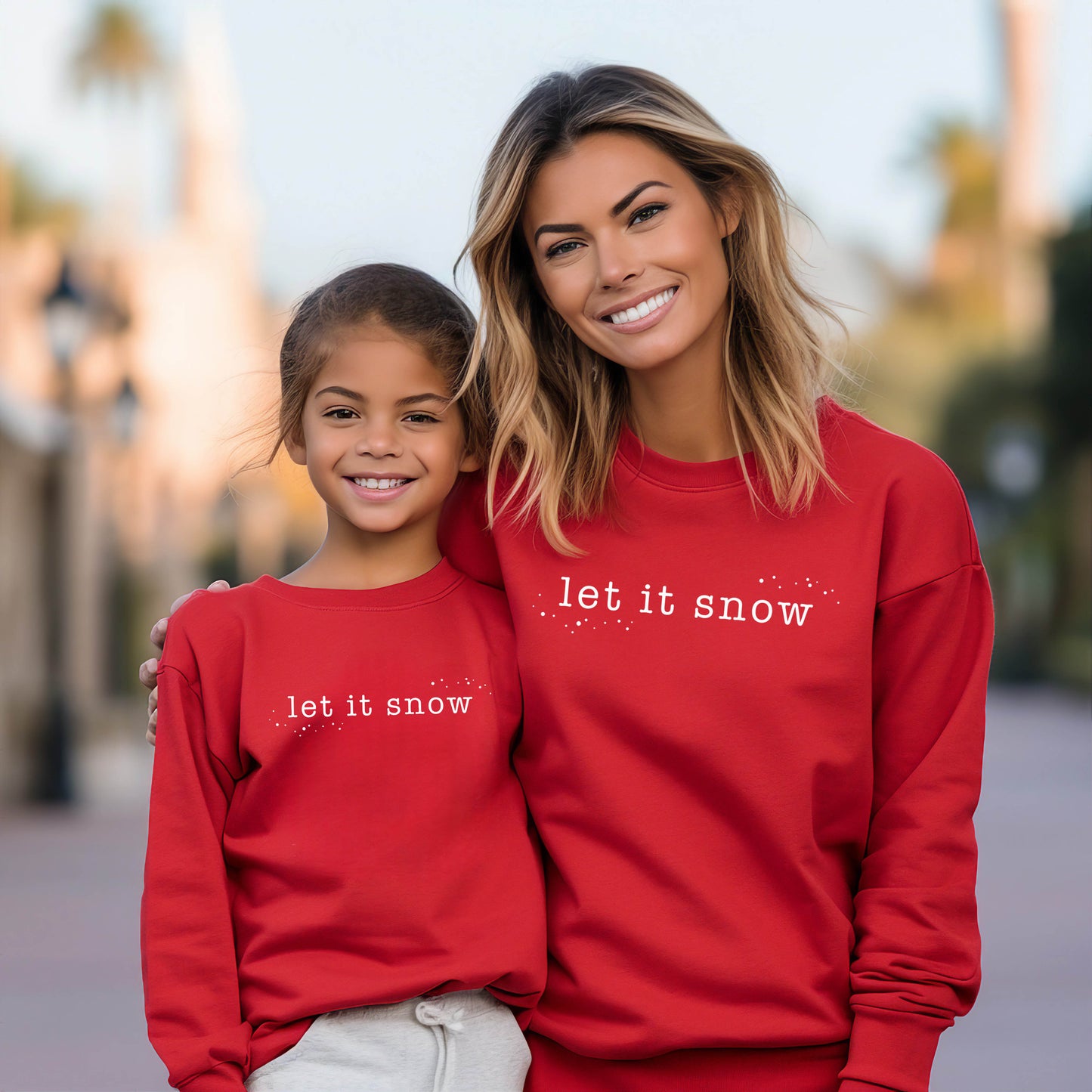 Let It Snow Sweatshirt- Red (Youth + Adult)