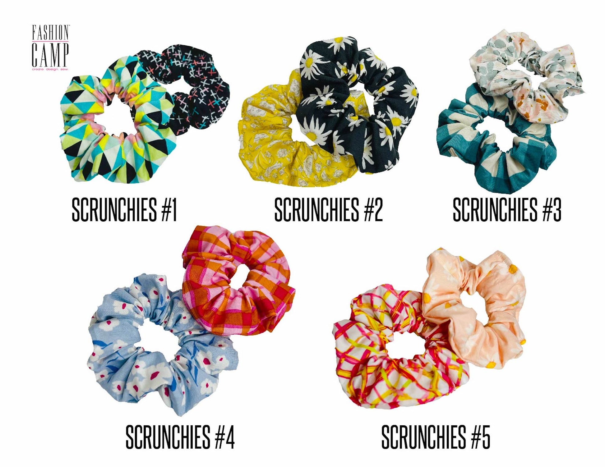 Scrunchie Beginner Sewing Kit - Blossom - Sewing Project Kit for