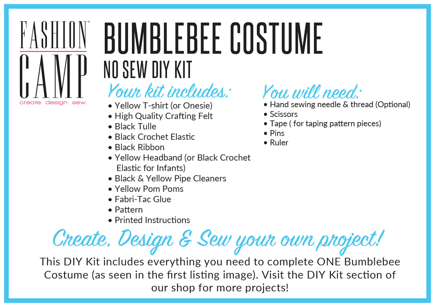DIY Tutu and Tee Costume Kit | Bumble Bee Costume