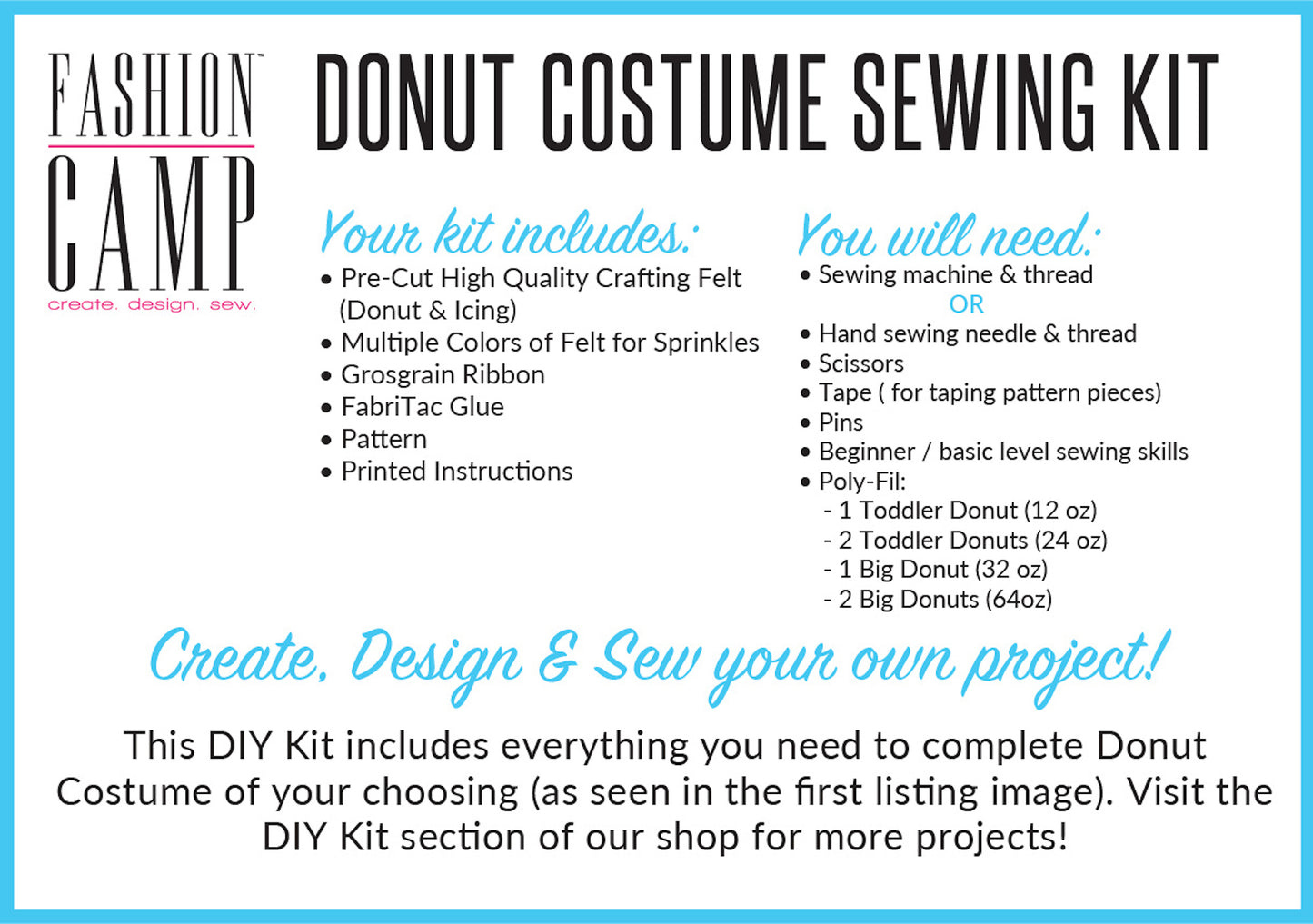 DIY Donut Costume Sewing Kit