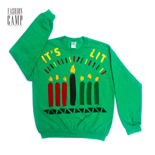 DIY Kit Ugly Kwanzaa Sweater |  It's Lit "Ugly" Holiday Sweater
