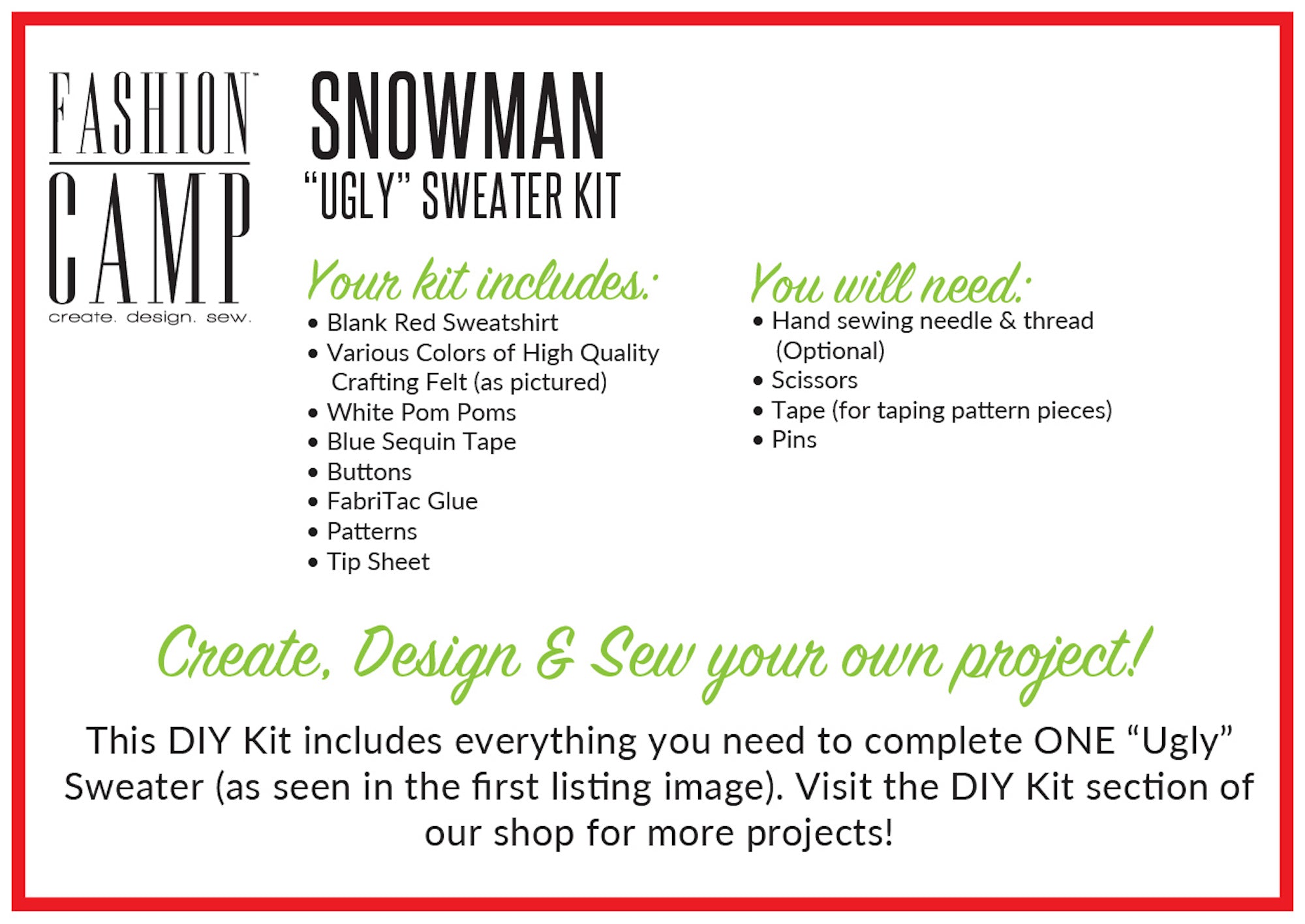 Diy ugly hot sale sweater kit