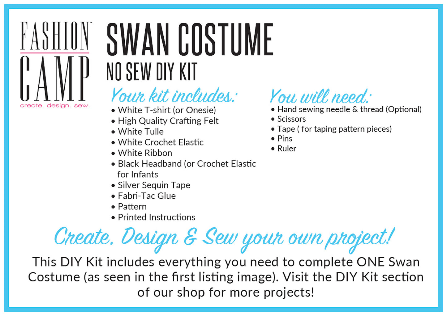 DIY Tutu and Tee Costume Kit | Swan Costume