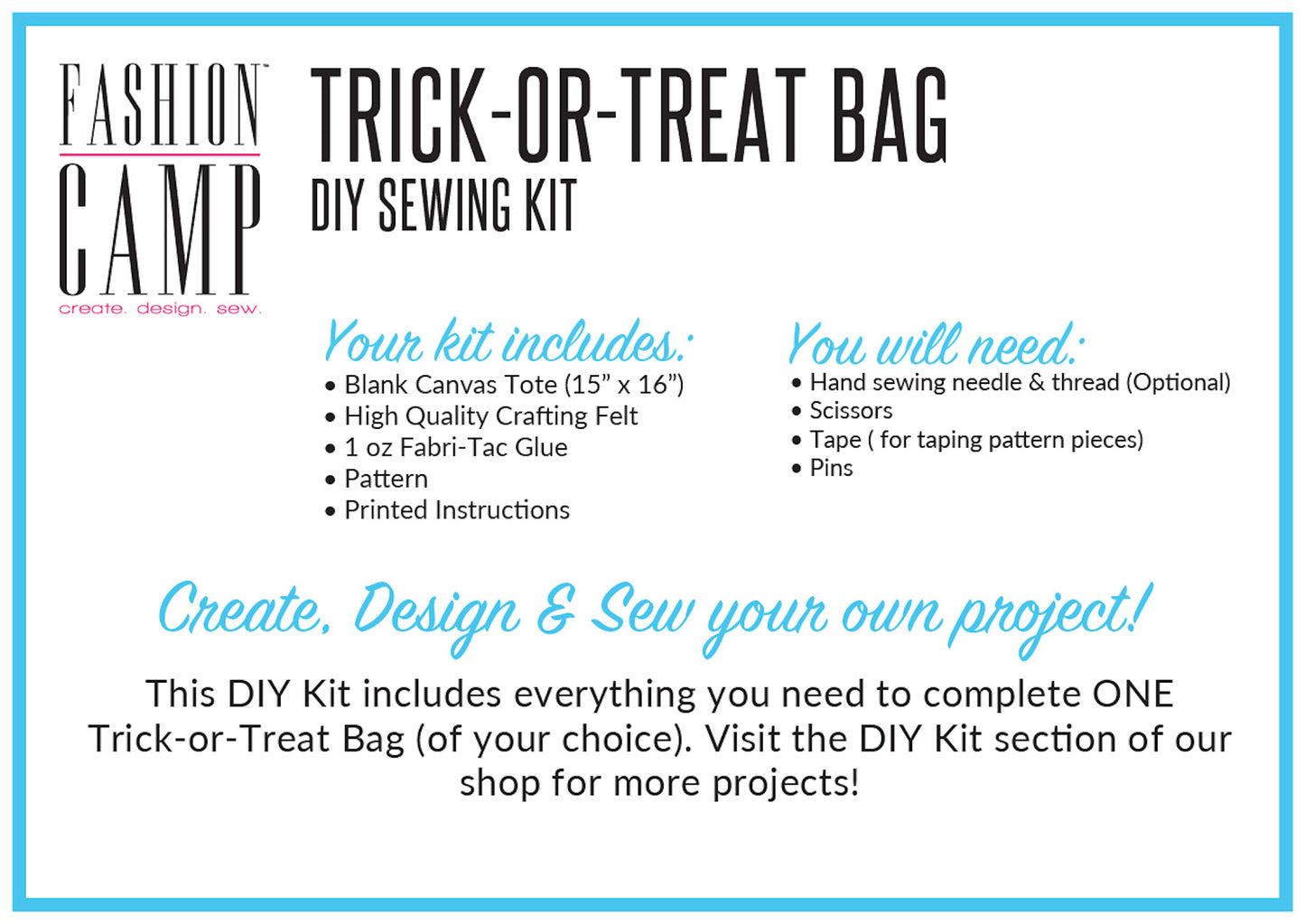 DIY Trick-Or-Treat Bag Kit | No Sew Kit