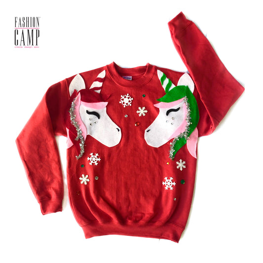 DIY Kit Ugly Christmas Sweater | Unicorn "Ugly" Holiday Sweater
