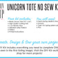 NO SEW DIY Personalized Unicorn Tote Bag Kit